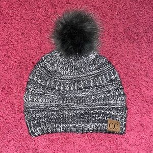 Gray CC Pom Hat